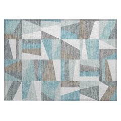 Machine Washable Indoor/Outdoor Chantille ACN2327 Teal 1'8" x 2'6" Rug