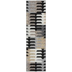 Machine Washable Indoor/Outdoor Chantille ACN2328 Black 2'3" x 7'6" Runner Rug