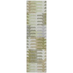 Machine Washable Indoor/Outdoor Chantille ACN2328 Green 2'3" x 7'6" Runner Rug