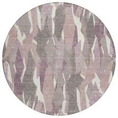 Machine Washable Indoor/Outdoor Chantille ACN2329 Pink 8' x 8' Round Rug