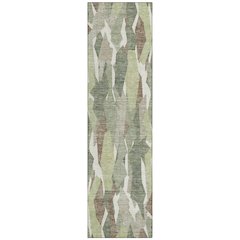 Machine Washable Indoor/Outdoor Chantille ACN2329 Green 2'3" x 7'6" Runner Rug