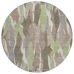 Machine Washable Indoor/Outdoor Chantille ACN2329 Brown 8' x 8' Round Rug