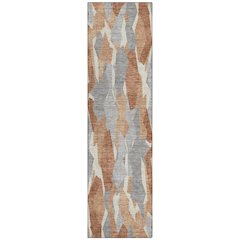Machine Washable Indoor/Outdoor Chantille ACN2329 Orange 2'3" x 7'6" Runner Rug