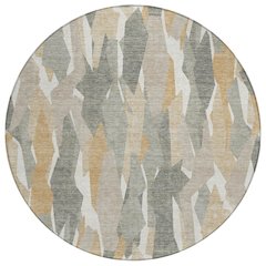 Machine Washable Indoor/Outdoor Chantille ACN2329 Gray 8' x 8' Round Rug