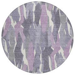 Machine Washable Indoor/Outdoor Chantille ACN2329 Purple 8' x 8' Round Rug