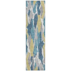 Machine Washable Indoor/Outdoor Chantille ACN2329 Teal 2'3" x 7'6" Runner Rug