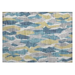 Machine Washable Indoor/Outdoor Chantille ACN2329 Teal 1'8" x 2'6" Rug