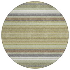 Machine Washable Indoor/Outdoor Chantille ACN2330 Green 8' x 8' Round Rug