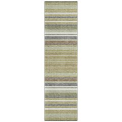 Machine Washable Indoor/Outdoor Chantille ACN2330 Green 2'3" x 7'6" Runner Rug