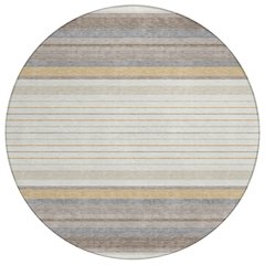 Machine Washable Indoor/Outdoor Chantille ACN2330 Ivory 8' x 8' Round Rug