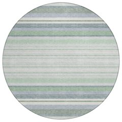 Machine Washable Indoor/Outdoor Chantille ACN2330 Green 8' x 8' Round Rug
