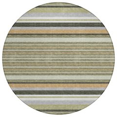 Machine Washable Indoor/Outdoor Chantille ACN2330 Green 8' x 8' Round Rug