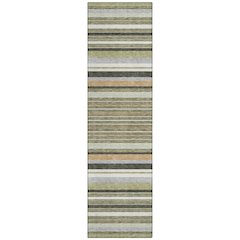 Machine Washable Indoor/Outdoor Chantille ACN2330 Green 2'3" x 7'6" Runner Rug