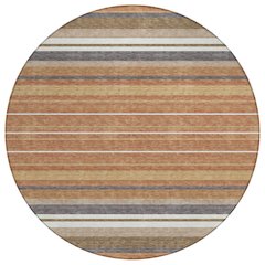 Machine Washable Indoor/Outdoor Chantille ACN2330 Orange 8' x 8' Round Rug