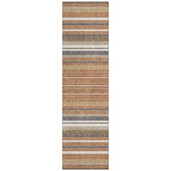 Machine Washable Indoor/Outdoor Chantille ACN2330 Orange 2'3" x 7'6" Runner Rug