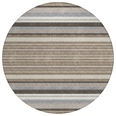 Machine Washable Indoor/Outdoor Chantille ACN2330 Brown 8' x 8' Round Rug