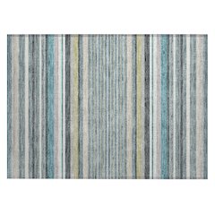 Machine Washable Indoor/Outdoor Chantille ACN2330 Teal 1'8" x 2'6" Rug