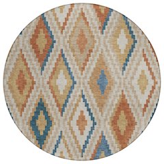 Machine Washable Indoor/Outdoor Chantille ACN2331 Brown 8' x 8' Round Rug