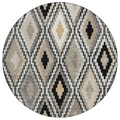 Machine Washable Indoor/Outdoor Chantille ACN2331 Black 8' x 8' Round Rug