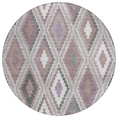 Machine Washable Indoor/Outdoor Chantille ACN2331 Pink 8' x 8' Round Rug