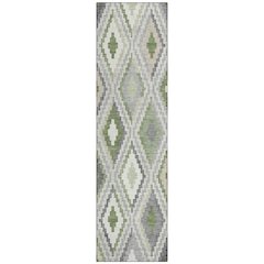 Machine Washable Indoor/Outdoor Chantille ACN2331 Green 2'3" x 7'6" Runner Rug