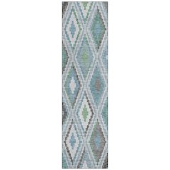 Machine Washable Indoor/Outdoor Chantille ACN2331 Teal 2'3" x 7'6" Runner Rug