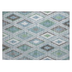 Machine Washable Indoor/Outdoor Chantille ACN2331 Teal 1'8" x 2'6" Rug