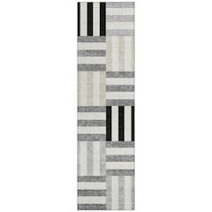 Machine Washable Indoor/Outdoor Chantille ACN2332 Black 2'3" x 7'6" Runner Rug