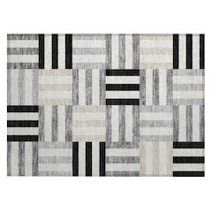 Machine Washable Indoor/Outdoor Chantille ACN2332 Black 1'8" x 2'6" Rug