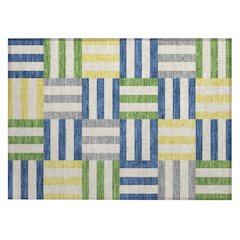 Machine Washable Indoor/Outdoor Chantille ACN2332 Blue 1'8" x 2'6" Rug
