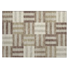 Machine Washable Indoor/Outdoor Chantille ACN2332 Brown 1'8" x 2'6" Rug