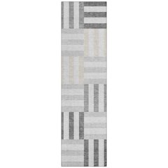 Machine Washable Indoor/Outdoor Chantille ACN2332 Gray 2'3" x 7'6" Runner Rug