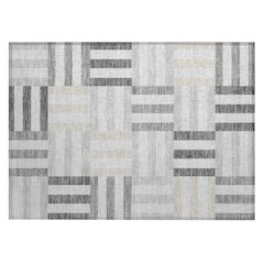 Machine Washable Indoor/Outdoor Chantille ACN2332 Gray 1'8" x 2'6" Rug