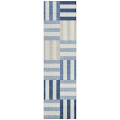 Machine Washable Indoor/Outdoor Chantille ACN2332 Blue 2'3" x 7'6" Runner Rug