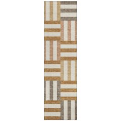 Machine Washable Indoor/Outdoor Chantille ACN2332 Orange 2'3" x 7'6" Runner Rug
