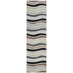 Machine Washable Indoor/Outdoor Chantille ACN2333 Black 2'3" x 7'6" Runner Rug