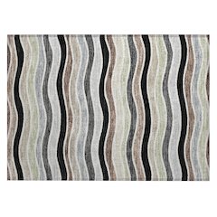 Machine Washable Indoor/Outdoor Chantille ACN2333 Black 1'8" x 2'6" Rug
