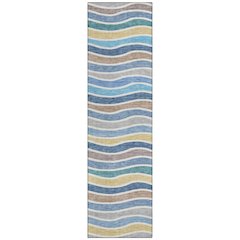 Machine Washable Indoor/Outdoor Chantille ACN2333 Blue 2'3" x 7'6" Runner Rug