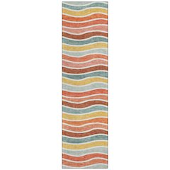 Machine Washable Indoor/Outdoor Chantille ACN2333 Orange 2'3" x 7'6" Runner Rug