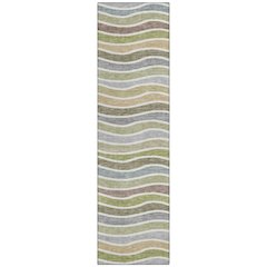 Machine Washable Indoor/Outdoor Chantille ACN2333 Green 2'3" x 7'6" Runner Rug