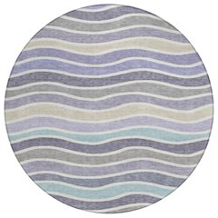 Machine Washable Indoor/Outdoor Chantille ACN2333 Purple 8' x 8' Round Rug