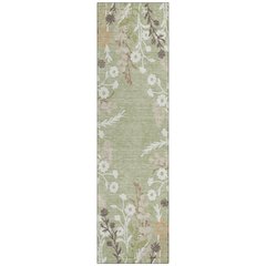 Machine Washable Indoor/Outdoor Chantille ACN2334 Green 2'3" x 7'6" Runner Rug