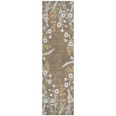 Machine Washable Indoor/Outdoor Chantille ACN2334 Brown 2'3" x 7'6" Runner Rug
