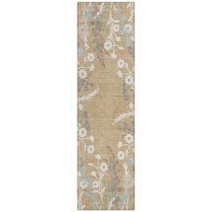 Machine Washable Indoor/Outdoor Chantille ACN2334 Gold 2'3" x 7'6" Runner Rug