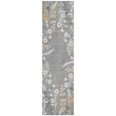 Machine Washable Indoor/Outdoor Chantille ACN2334 Gray 2'3" x 7'6" Runner Rug