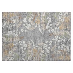 Machine Washable Indoor/Outdoor Chantille ACN2334 Gray 1'8" x 2'6" Rug