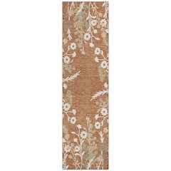 Machine Washable Indoor/Outdoor Chantille ACN2334 Orange 2'3" x 7'6" Runner Rug