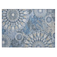 Machine Washable Indoor/Outdoor Chantille ACN2335 Blue 1'8" x 2'6" Rug