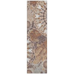 Machine Washable Indoor/Outdoor Chantille ACN2335 Orange 2'3" x 7'6" Runner Rug