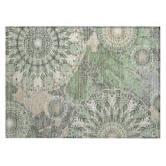 Machine Washable Indoor/Outdoor Chantille ACN2335 Green 1'8" x 2'6" Rug